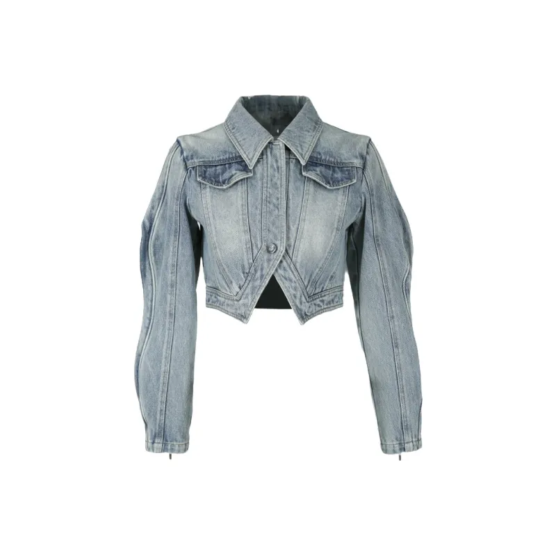 GIMING Denim Jackets Women's Blue-0