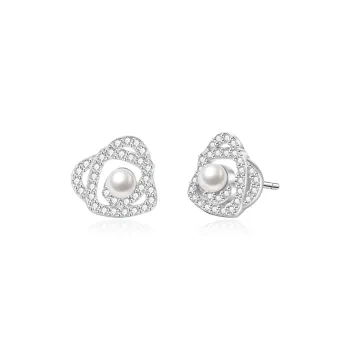 Lao Feng Xiang Pearl Stud Earrings Women's