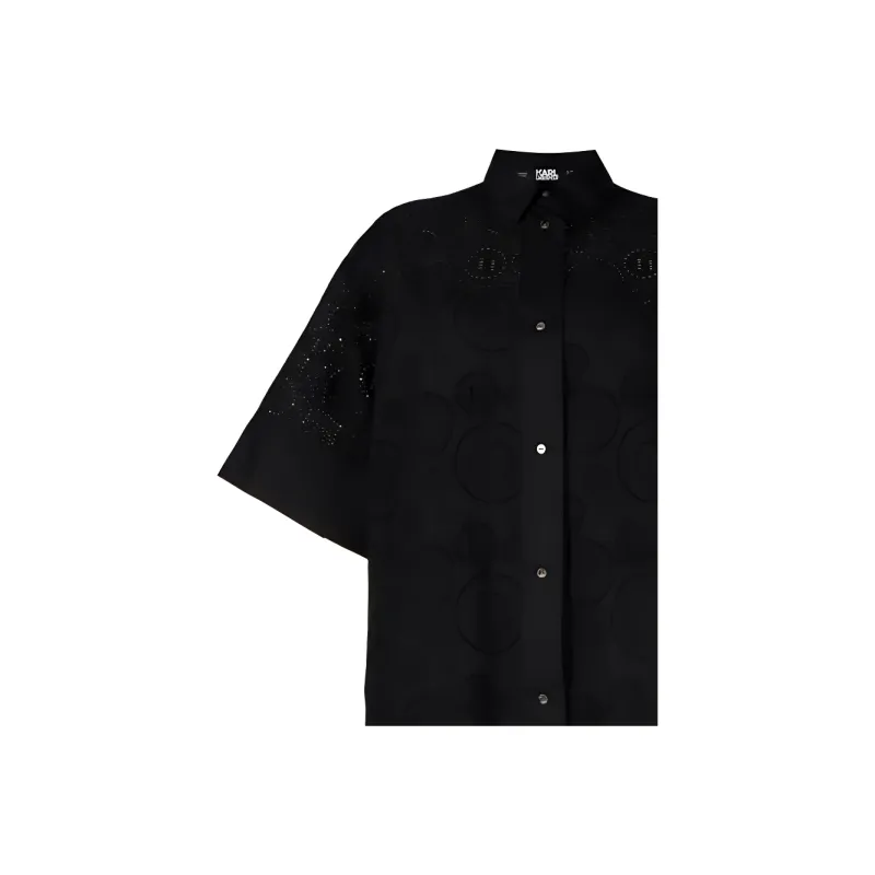 KARL LAGERFELD Short Sleeved Dress Women's Black-5