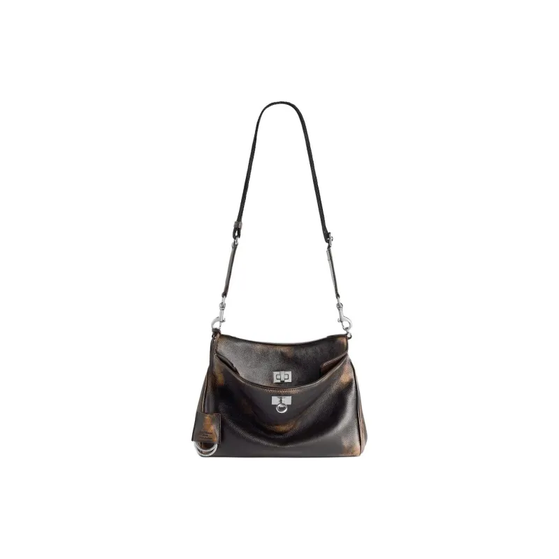 Balenciaga Rodeo Calfskin Messenger Bag, Shoulder Bag, Crossbody Bag Trumpets Men's Brown-1