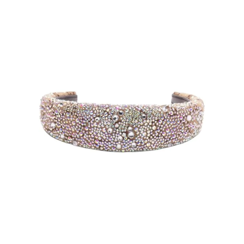 GUCCI Crystals Gg Canvas Hairband-0