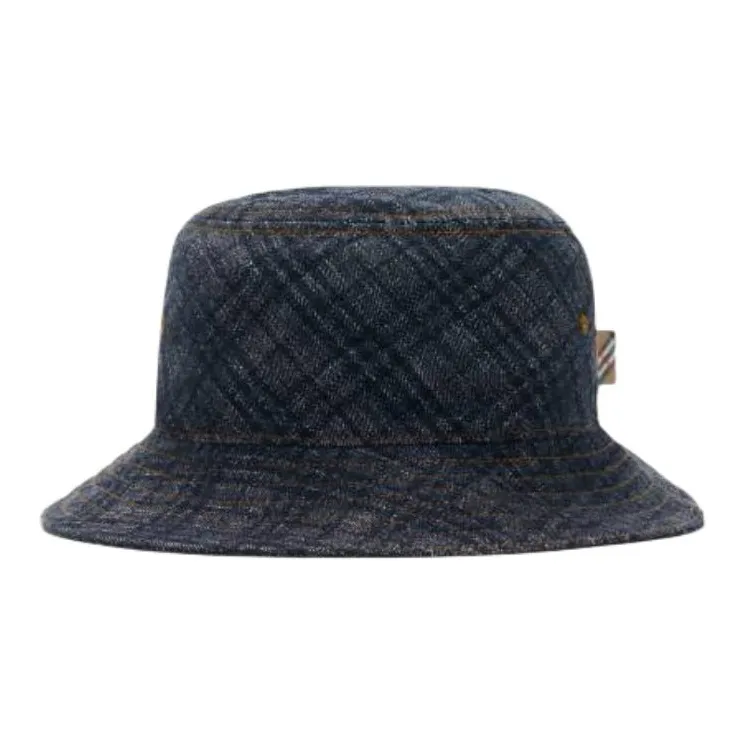 Burberry 100% Cotton Bucket Hats Unisex Gray-1