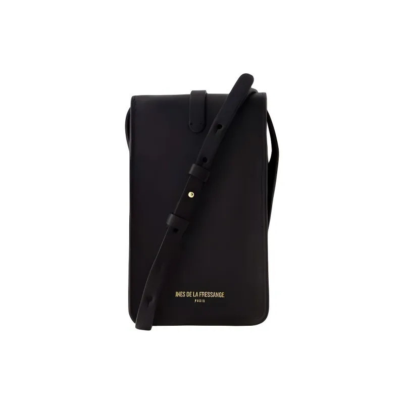INES DE LA FRESSANGE Calfskin Shoulder Bag Crossbody Bag Women's Black-2