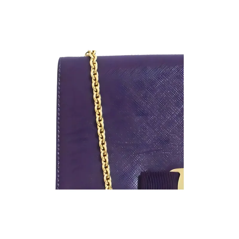 FERRAGAMO Cow Leather Shoulder Bag Women's Purple-2