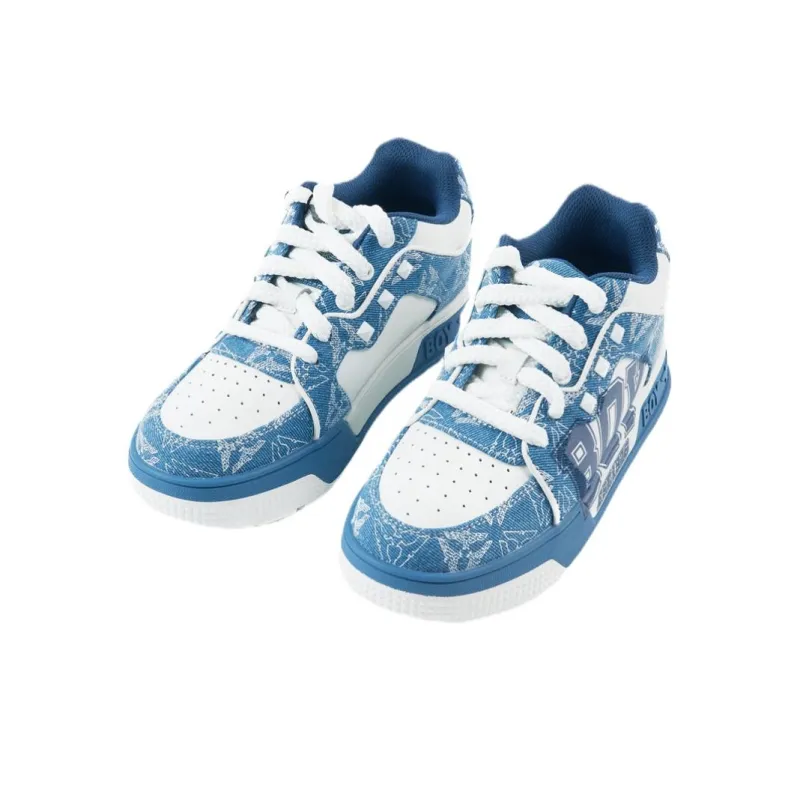 Boy London Abrasion Resistant Low Top Skateboard Shoes Unisex Navy Blue/Blue/White-1