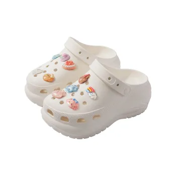 Warm Edge Fashion Closed Toe Slippers For Women's Summer Girlish Thick Sole Height Increasing Cartoon Cute Clogs Office