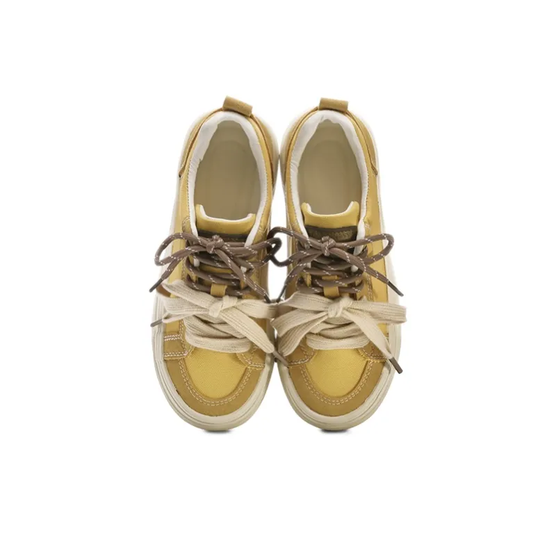 The New Age Family Low Top Skateboard Shoes Women's Yellow-2