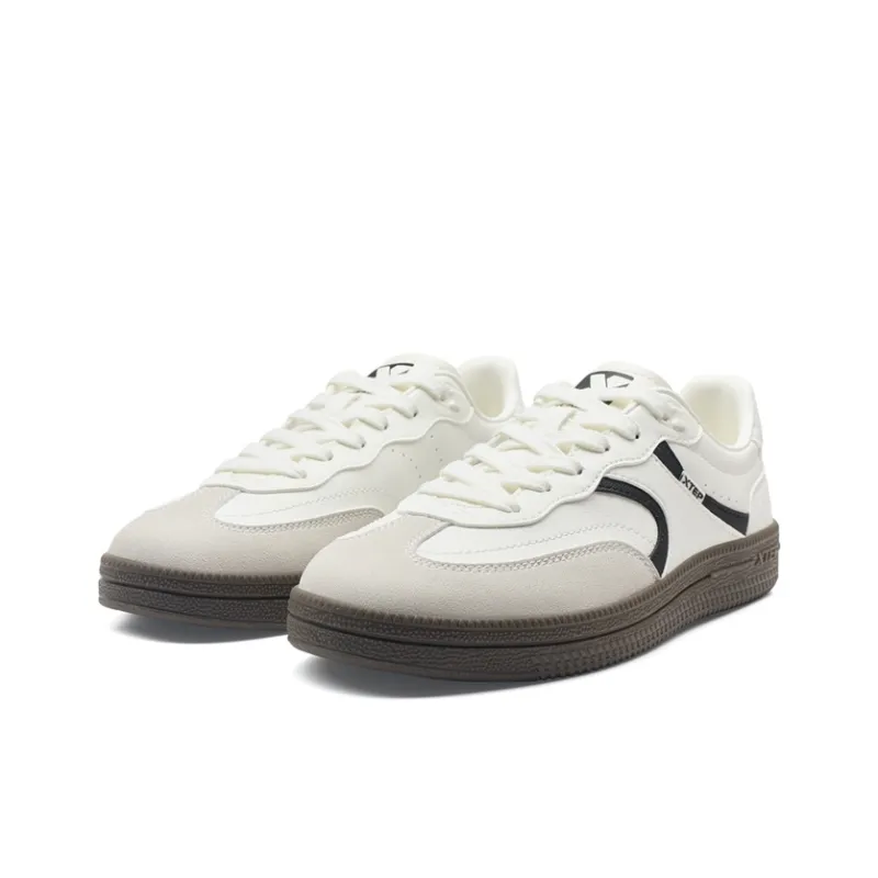 XTEP Anti Slip Wear Resistant Low Top Skateboard Shoes Men's Sail White Dove Gray Black-2
