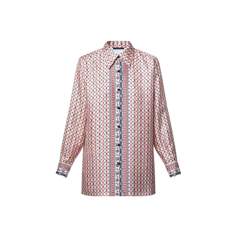 LOUIS VUITTON Scarf Print Silk Shirt-0