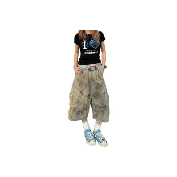 YEARNED Denim Shorts Women's Yellow Mud