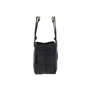 Bottega Veneta Calfskin Bucket Bag, Crossbody Bag, Shoulder Bag Mini Women's Black