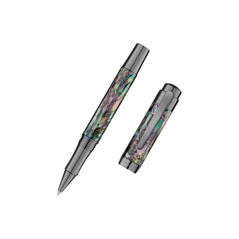 Laban ABALONE Mother Of Pearl Collection, Starburst Silver Night Black Ballpoint Pens / Sign Pens-4