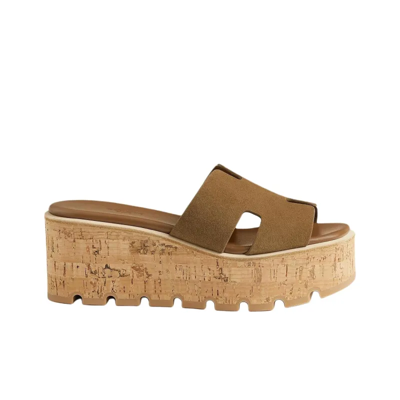 HERMES Eze Slide Slippers 6.6cm Women's Brown-1