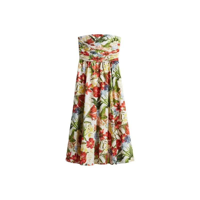 H&M Sleeveless Dresses Women's Cream/Potpourri-0