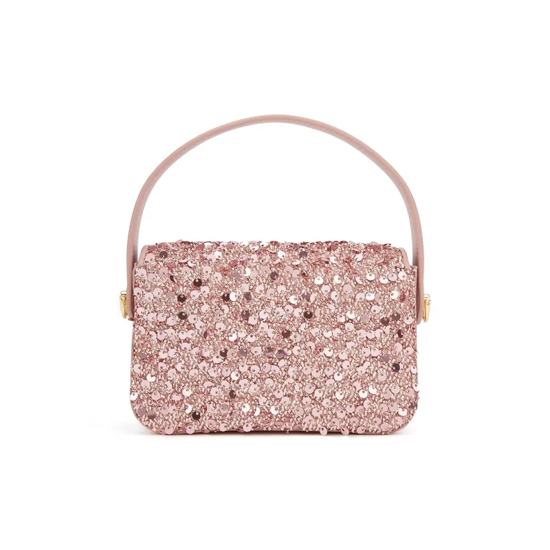 ELLE Fabric Handbag Regular Women's Black/Pink-7