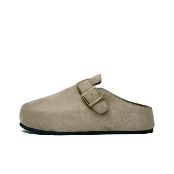 JINDUN Rubber Sole Odor Resistant Antibacterial Closed Toe Slippers Women's Beige