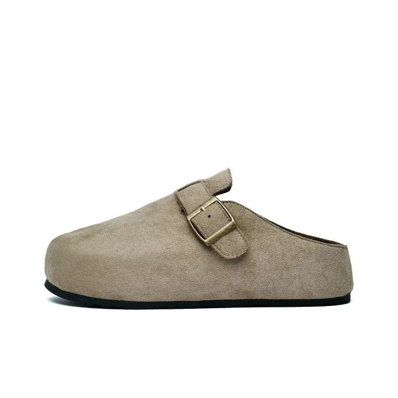 JINDUN Rubber Sole Odor Resistant Antibacterial Closed Toe Slippers Women's Beige-0
