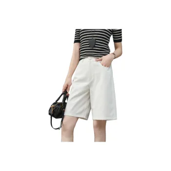 YALIDA Casual Shorts Women's Cold Frost White