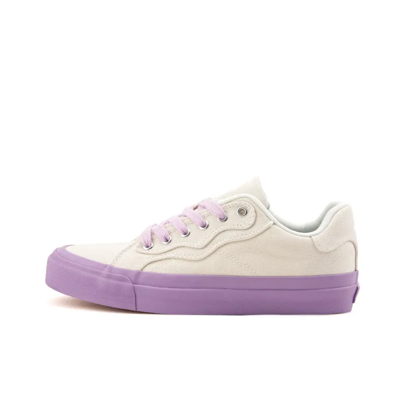 WANSWER Slip Resistant Cushioning And Breathable Low Top Skateboard Shoes Unisex Purple Mist White-0