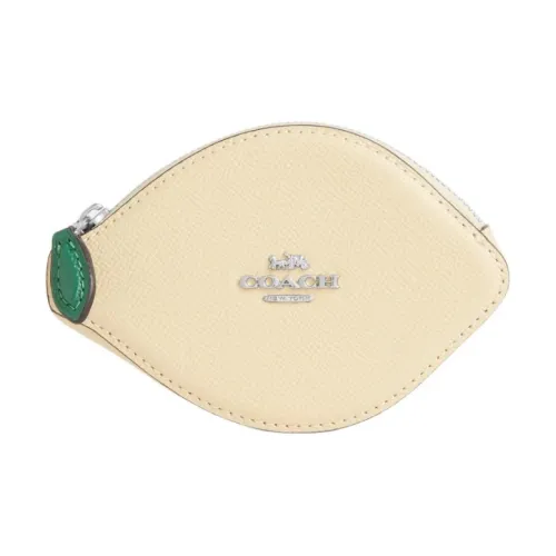 COACH Leather Coin Purse Mini Women's Yellow