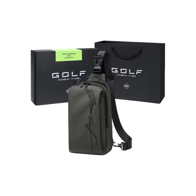 GOLF Fabric Sling Bag Regular Men's Night Black/Alpine Green-9