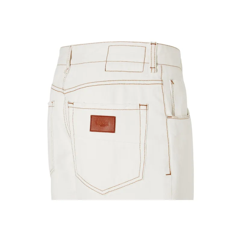 FENDI SS25 Denim Shorts Men's White-2