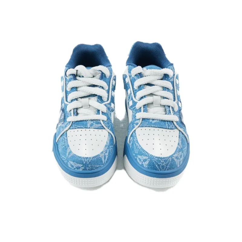 Boy London Abrasion Resistant Low Top Skateboard Shoes Unisex Navy Blue/Blue/White-2