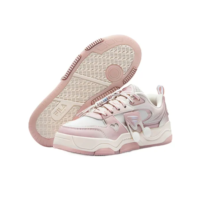 FILA FUSION BANK III Low Top Skateboard Shoes Women's Silver Pink Purple-3
