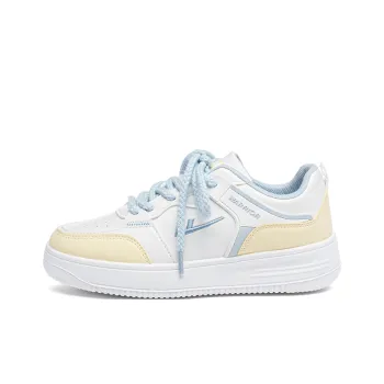 Warrior Anti Slip Wear Resistant Low Top Skateboard Shoes Women's White Yellow Blue