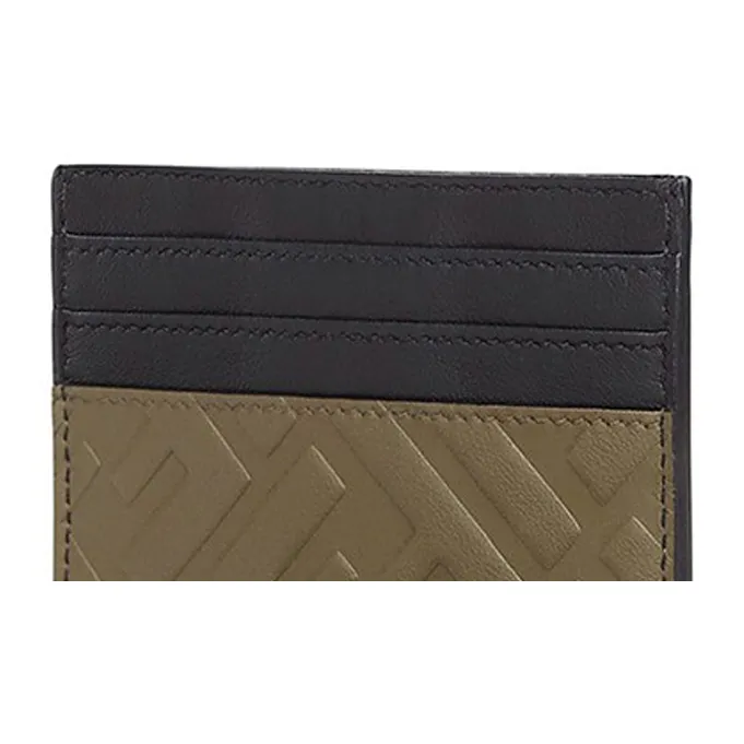 FENDI Multicolor Cow Leather Card Holder Card Holder Men's Olive Green/Black-4