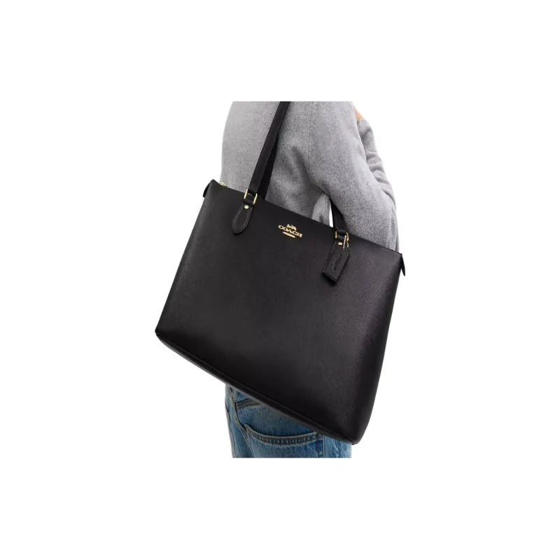 COACH Gallery Recycled Leather Fiber Layer Tote Bag, Shopping Bag, Handbag Tubas Women's Black-4