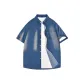 [Cotton Denim]Navy (まか Exploration Triangle Chest Marker)