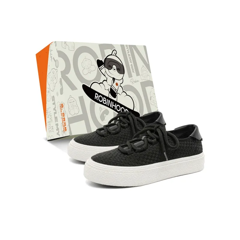 ROBINHOOD Slip Resistant, Abrasion Resistant, Lightweight, Breathable Low Top Skateboard Shoes Men's Black-6