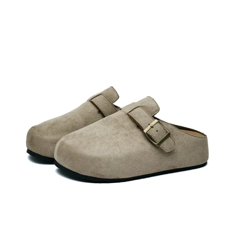 JINDUN Rubber Sole Odor Resistant Antibacterial Closed Toe Slippers Women's Beige-2
