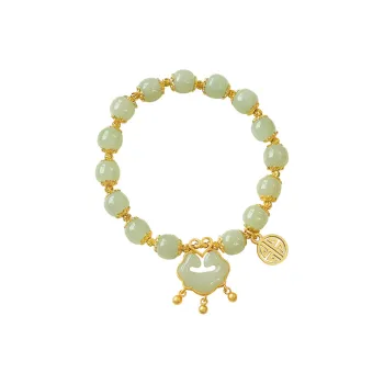 Moonstone Edge Hetian Jade Bracelets Green Jade Women's