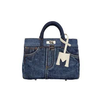MEDEA Denim One Shoulder Handbag Trumpets Women's Blue