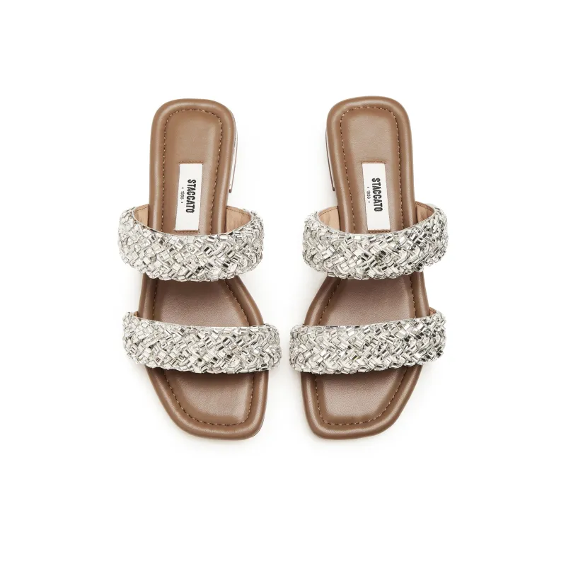 Staccato Rubber Sole Quick Dry Slide Slippers Women's Starry Silver-10