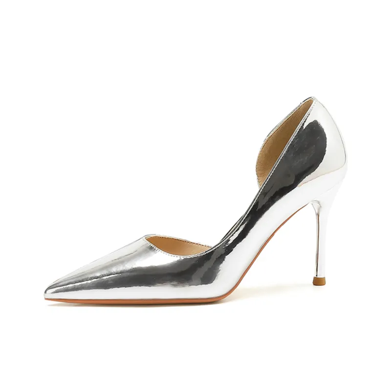 GOSO High Heels Women's Black/Ecru/Milk Tea/Silver/Champagne-18