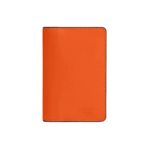 COACH Calfskin Wallet Mini Women's Spice Orange
