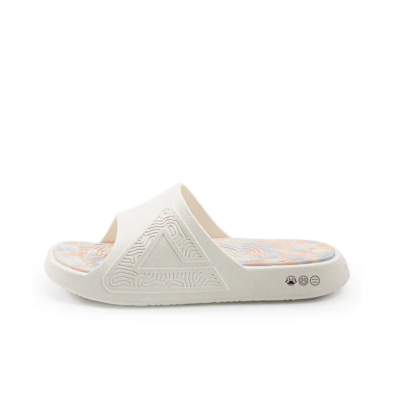 PEAK Tai Ji1.0 Quiet Slip Resistant Cushioning Slide Slippers Unisex Canvas White-0