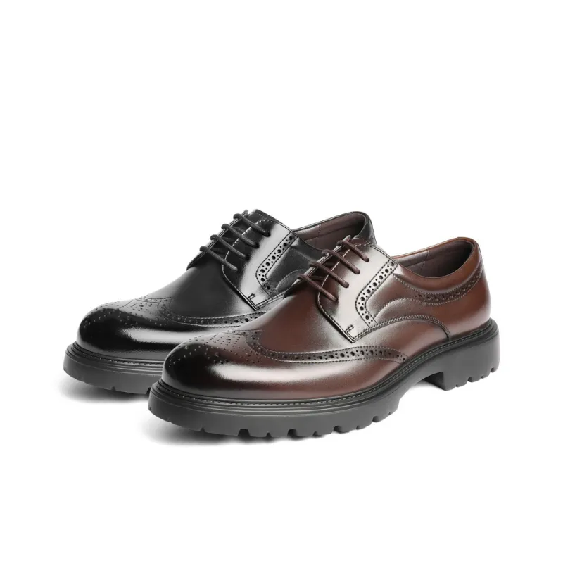 BELLE Dress Shoes Men Low Top Solid Color-4