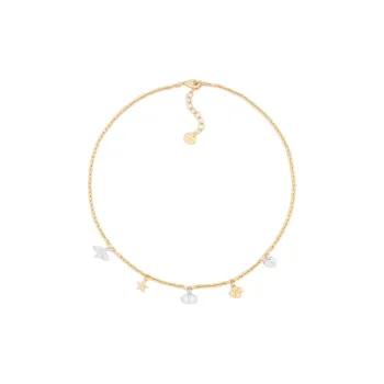 DIOR Resin Necklaces Unisex Gold