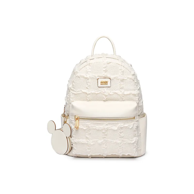 Disney Mickey Series Fabric Backpack Regular Women's White-1