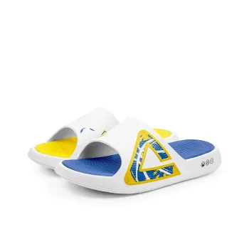 PEAK Tai Ji1.0 Quiet Slip Resistant Abrasion Resistant Slide Slippers Unisex Yellow Blue Mismatched