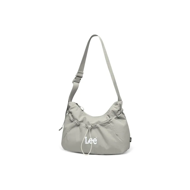 Lee Fabric Shoulder Bag, Crossbody Bag Women's Cream White/Gray Green/Black-8