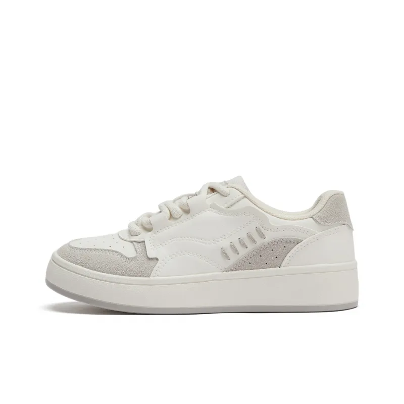 Hotwind White Sneakers Abrasion Resistant Slip Resistant Low Top Skateboard Shoes Women's-0