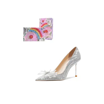 Crelinkxlat Slim Heel Box Evening Wedding Dress Beginner Girlfriend High Heels Women's