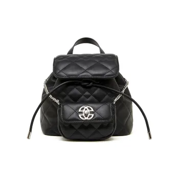 VANDEE Cow Leather Backpack Regular Women's Black/White