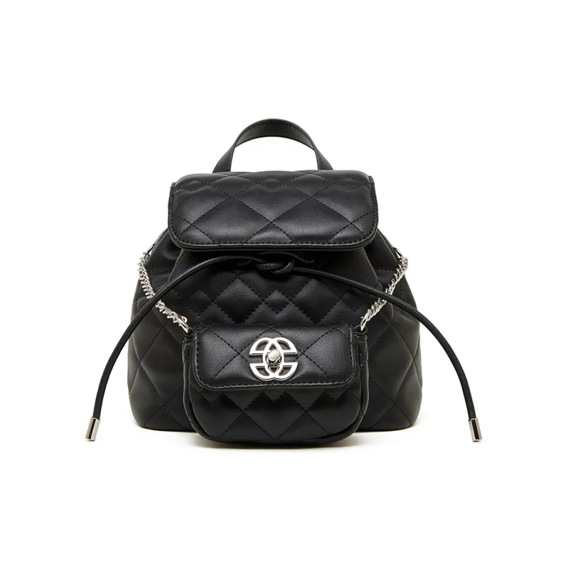 VANDEE Cow Leather Backpack Regular Women's Black/White-0