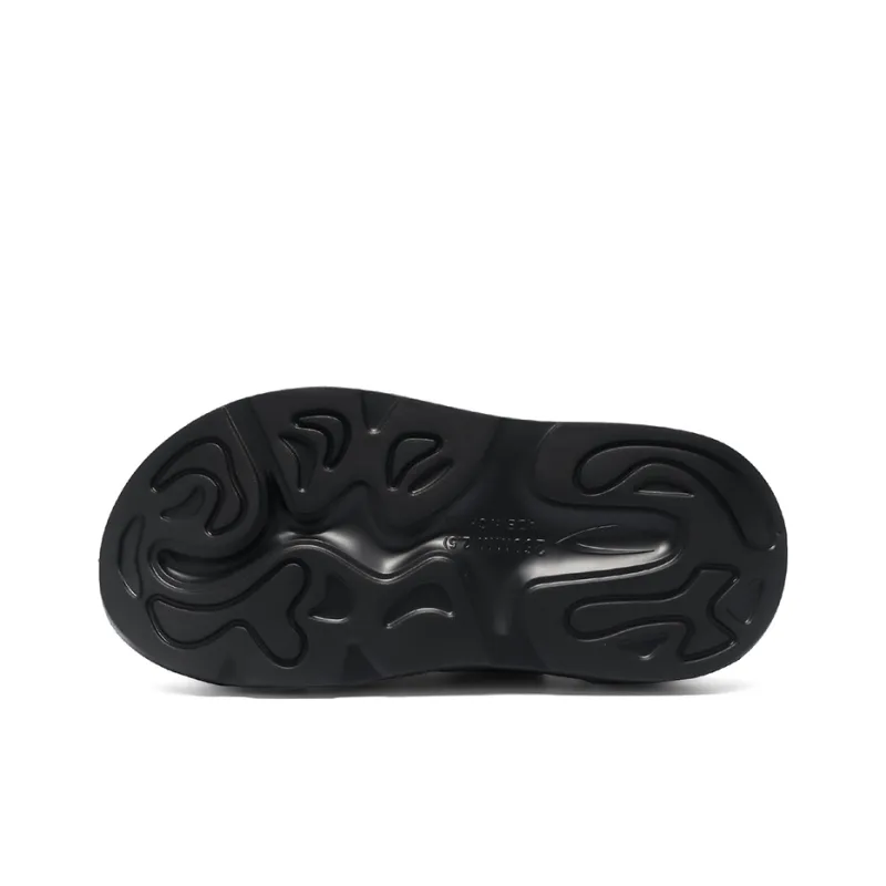 DEERWAY One Strap Sandals 5cm Men's Black Gray-7